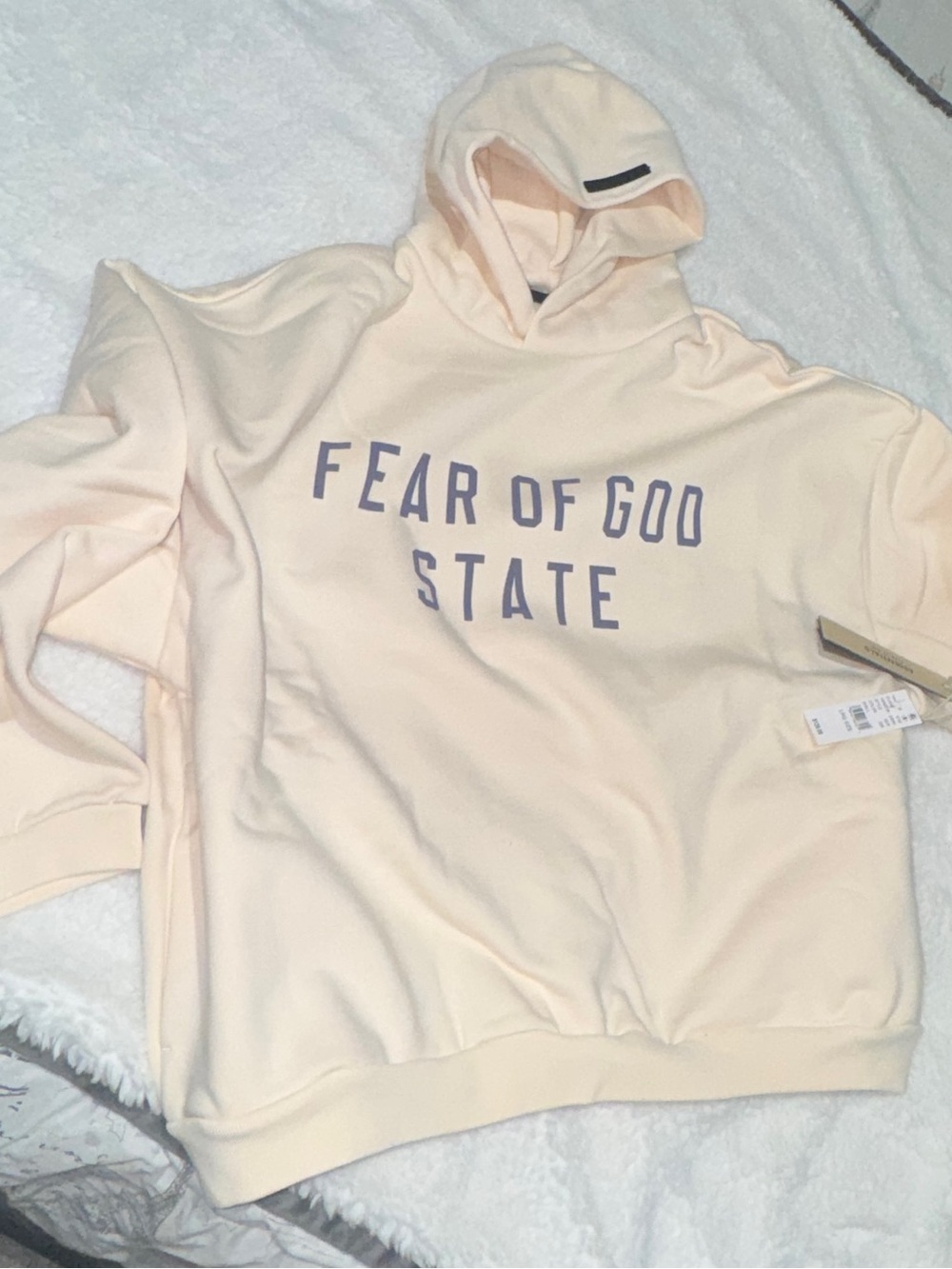 Essentials Shell Color Hoodie with Gray Lettering - Picture 3 of 7